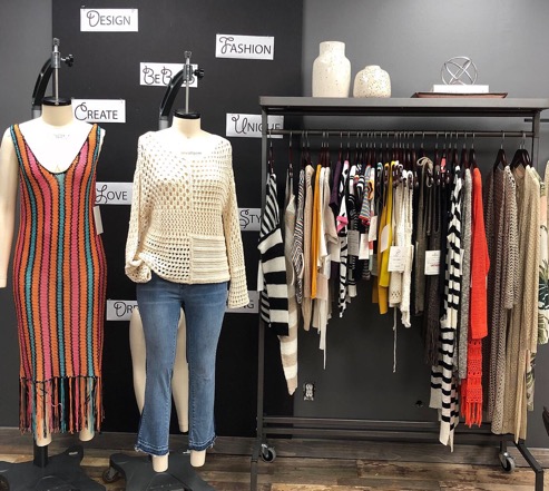 Showroom rack of samples